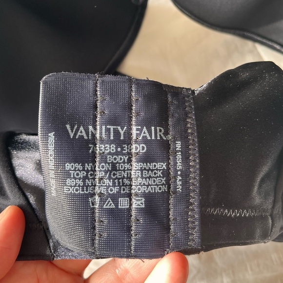 NWT Vanity Fair Caress Full Coverage Underwire Bra 38DD Black - Picture 9 of 11